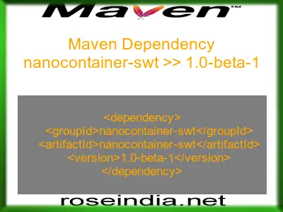 Maven dependency of nanocontainer-swt version 1.0-beta-1