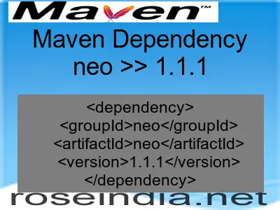 Maven dependency of neo version 1.1.1