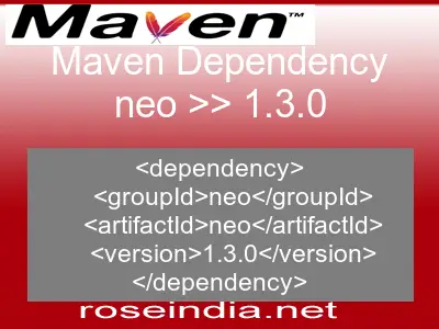 Maven dependency of neo version 1.3.0