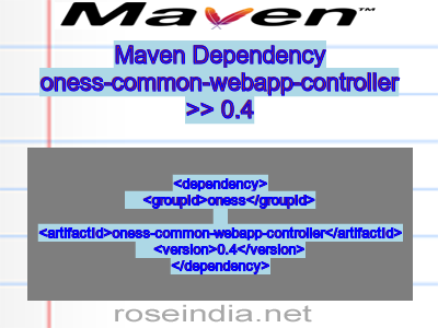 Maven dependency of oness-common-webapp-controller version 0.4