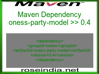 Maven dependency of oness-party-model version 0.4