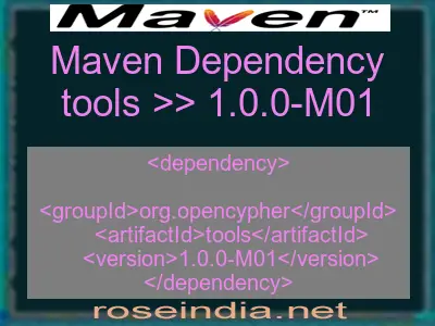 Maven dependency of tools version 1.0.0-M01