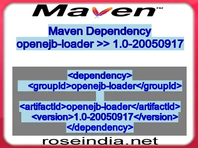 Maven dependency of openejb-loader version 1.0-20050917