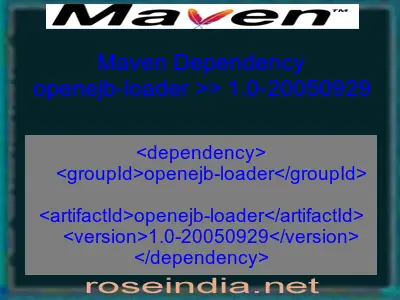 Maven dependency of openejb-loader version 1.0-20050929