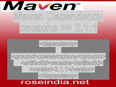 Maven dependency of oscache version 2.1.1