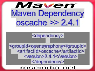 Maven dependency of oscache version 2.4.1