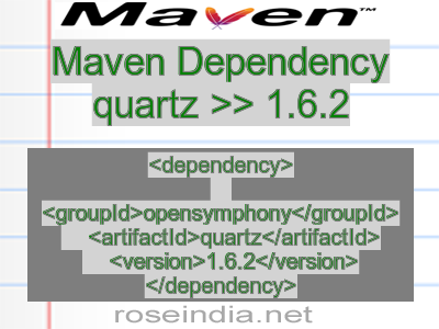 Maven dependency of quartz version 1.6.2
