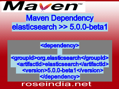 Maven dependency of elasticsearch version 5.0.0-beta1