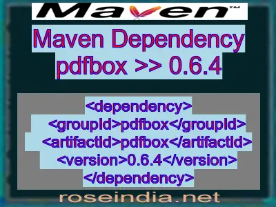 Maven dependency of pdfbox version 0.6.4