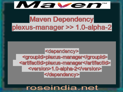 Maven dependency of plexus-manager version 1.0-alpha-2
