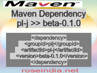 Maven dependency of pl-j version beta-0.1.0