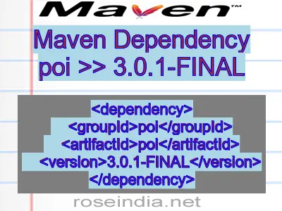 Maven dependency of poi version 3.0.1-FINAL