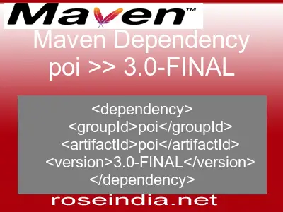 Maven dependency of poi version 3.0-FINAL