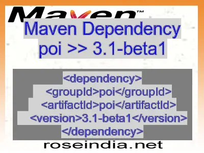 Maven dependency of poi version 3.1-beta1