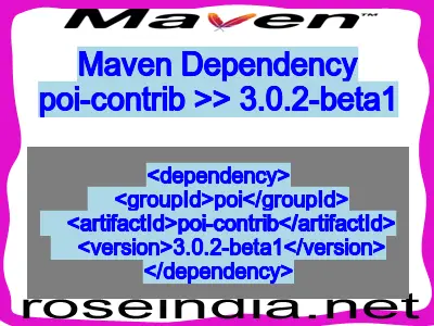 Maven dependency of poi-contrib version 3.0.2-beta1