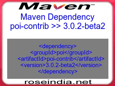 Maven dependency of poi-contrib version 3.0.2-beta2