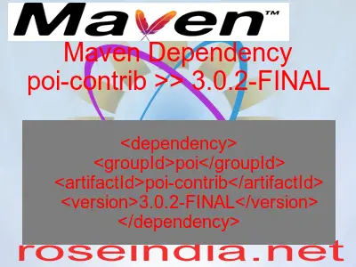 Maven dependency of poi-contrib version 3.0.2-FINAL