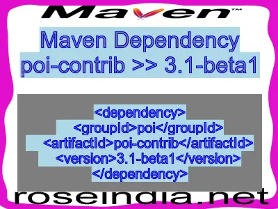 Maven dependency of poi-contrib version 3.1-beta1