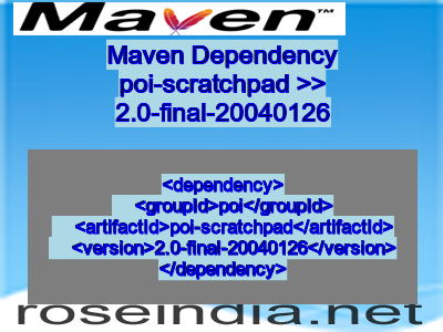 Maven dependency of poi-scratchpad version 2.0-final-20040126
