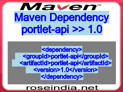 Maven dependency of portlet-api version 1.0