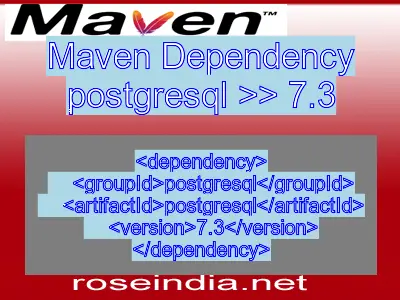 Maven dependency of postgresql version 7.3