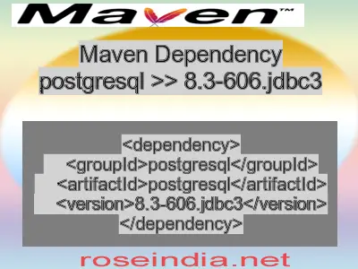 Maven dependency of postgresql version 8.3-606.jdbc3