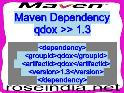 Maven dependency of qdox version 1.3
