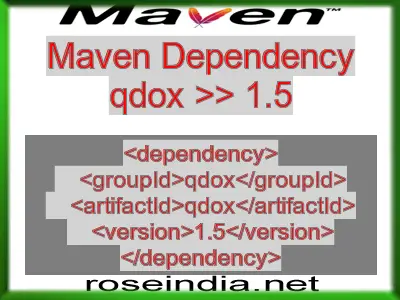 Maven dependency of qdox version 1.5