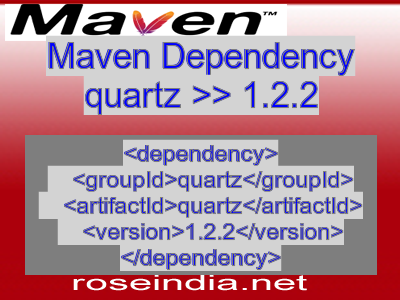 Maven dependency of quartz version 1.2.2