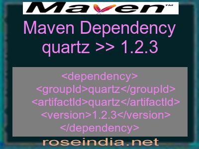 Maven dependency of quartz version 1.2.3