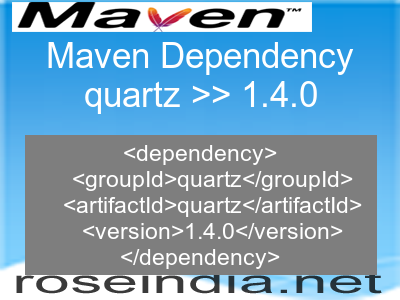 Maven dependency of quartz version 1.4.0
