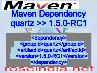 Maven dependency of quartz version 1.5.0-RC1