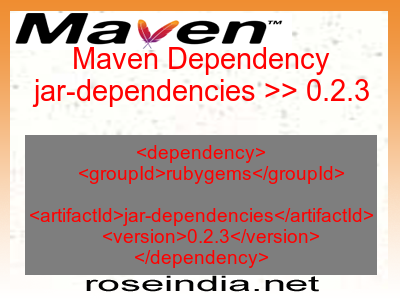 Maven dependency of jar-dependencies version 0.2.3