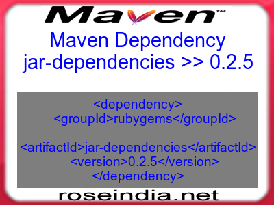 Maven dependency of jar-dependencies version 0.2.5