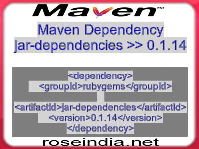 Maven dependency of jar-dependencies version 0.1.14