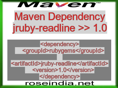 Maven dependency of jruby-readline version 1.0