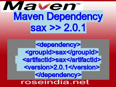 Maven dependency of sax version 2.0.1