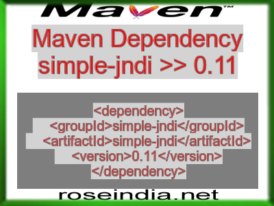 Maven dependency of simple-jndi version 0.11
