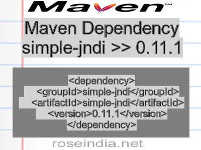 Maven dependency of simple-jndi version 0.11.1