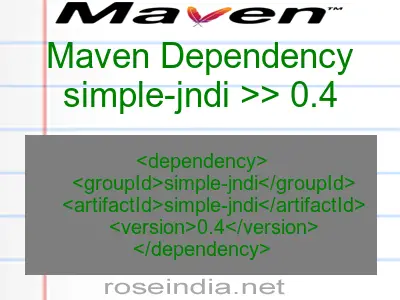 Maven dependency of simple-jndi version 0.4