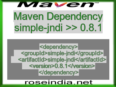 Maven dependency of simple-jndi version 0.8.1