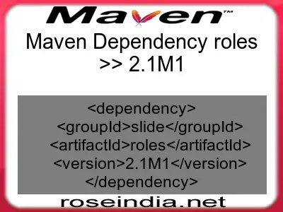 Maven dependency of roles version 2.1M1