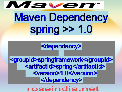 Maven dependency of spring version 1.0
