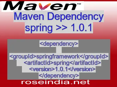 Maven dependency of spring version 1.0.1