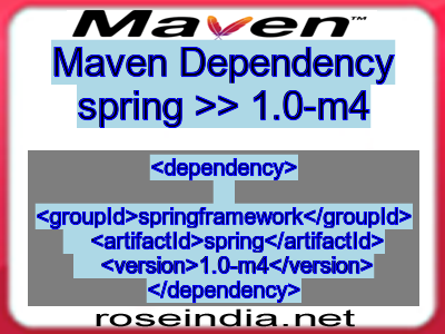 Maven dependency of spring version 1.0-m4