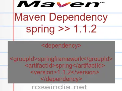 Maven dependency of spring version 1.1.2