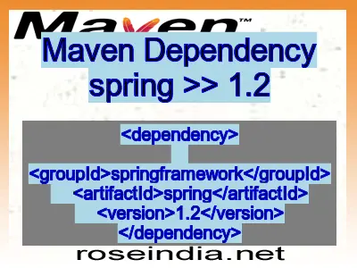 Maven dependency of spring version 1.2