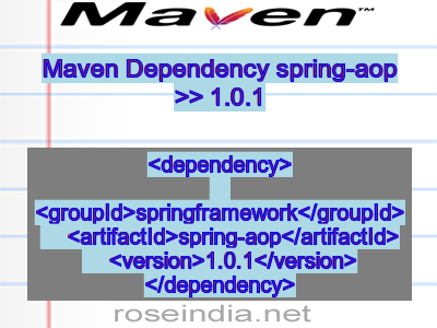 Maven dependency of spring-aop version 1.0.1