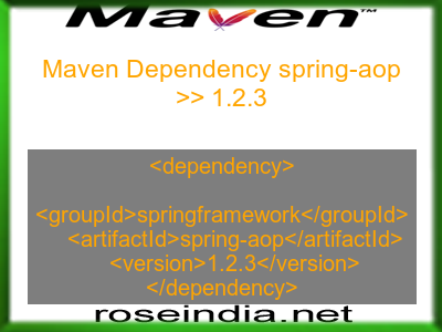Maven dependency of spring-aop version 1.2.3