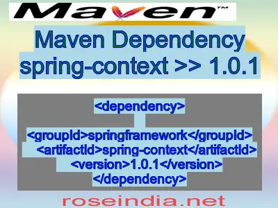 Maven dependency of spring-context version 1.0.1